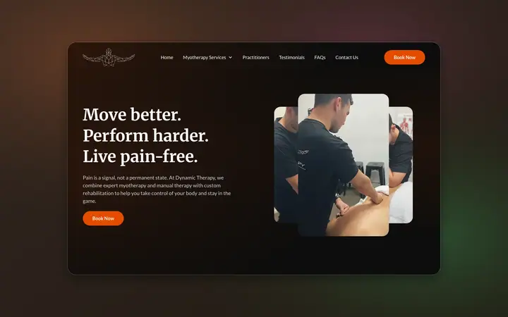 Dynamic Therapy website, built by Delve Digital