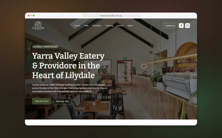 Locavore Studio website, built by Delve Digital