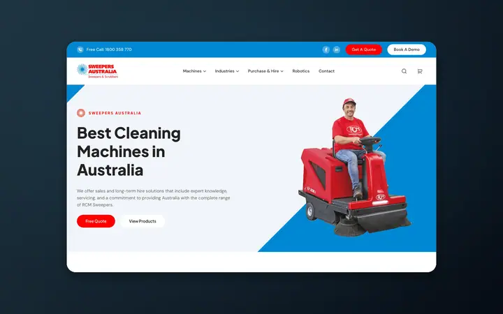 Sweepers Australia website, built by Delve Digital